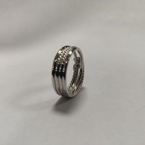 Gold x logo Sterling Silver Ring